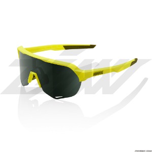 100% S2 Long Cycling Goggles (Soft Tact Banana/Grey Green Lens) 61003-004-74