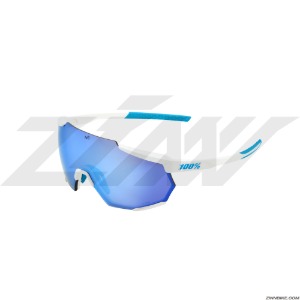 100% RACETRAP Cycling Goggles (SE Movistar Team White/HiPER Blue Multilayer Mirror Lens) 61037-443-75